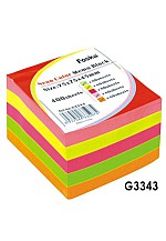 Цавуутай тэмдэглэл цаас цуглуулга G3343 75*75мм neon